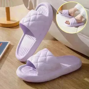New Rhombus Home Slippers Summer Non-slip Floor Bathroom Slipper Lightweight Simple House Shoes For Women Men