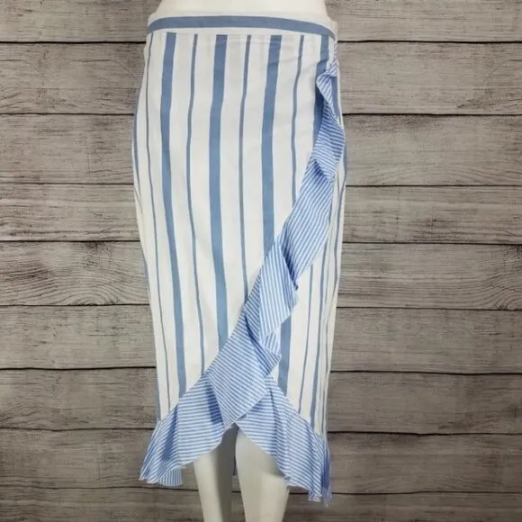 NEW Romeo &amp; Juliet M Faux Wrap Midi Skirt Asymmetrical High Low  Hem Ruffled