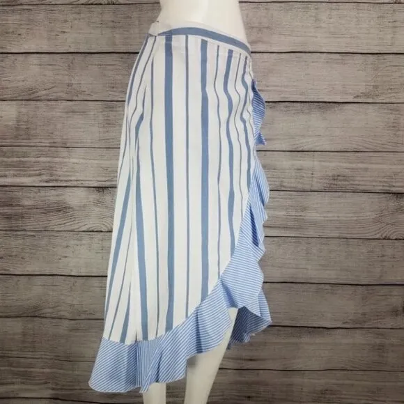 NEW Romeo &amp; Juliet M Faux Wrap Midi Skirt Asymmetrical High Low  Hem Ruffled