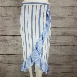 NEW Romeo &amp; Juliet M Faux Wrap Midi Skirt Asymmetrical High Low  Hem Ruffled