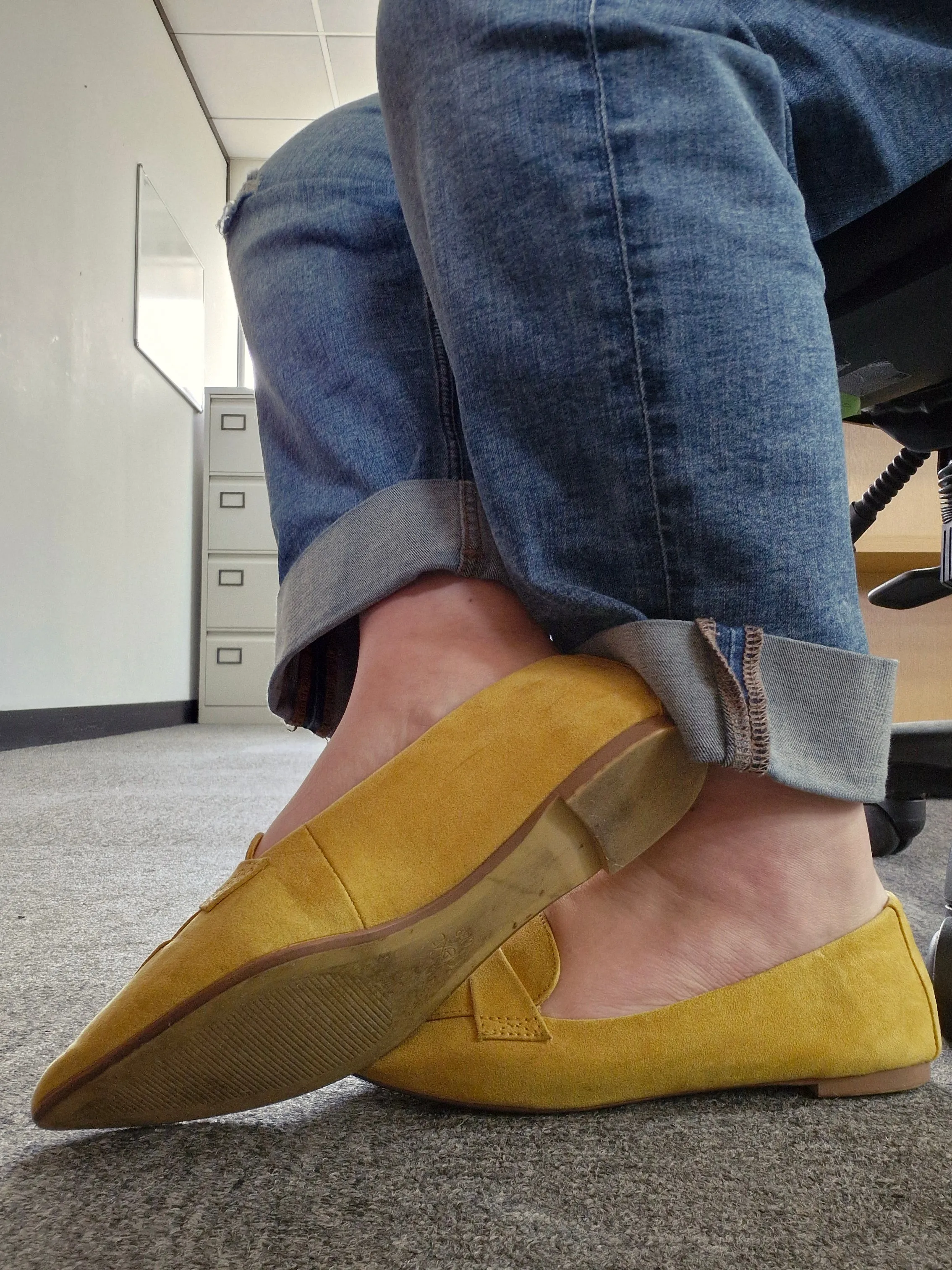 Next Yell9w Well Worn Flats / UK6