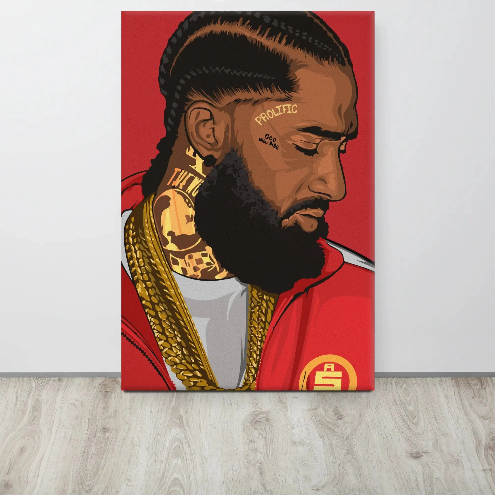 Nipsey Hussle Legacy – A Vibrant Tribute Canvas Print