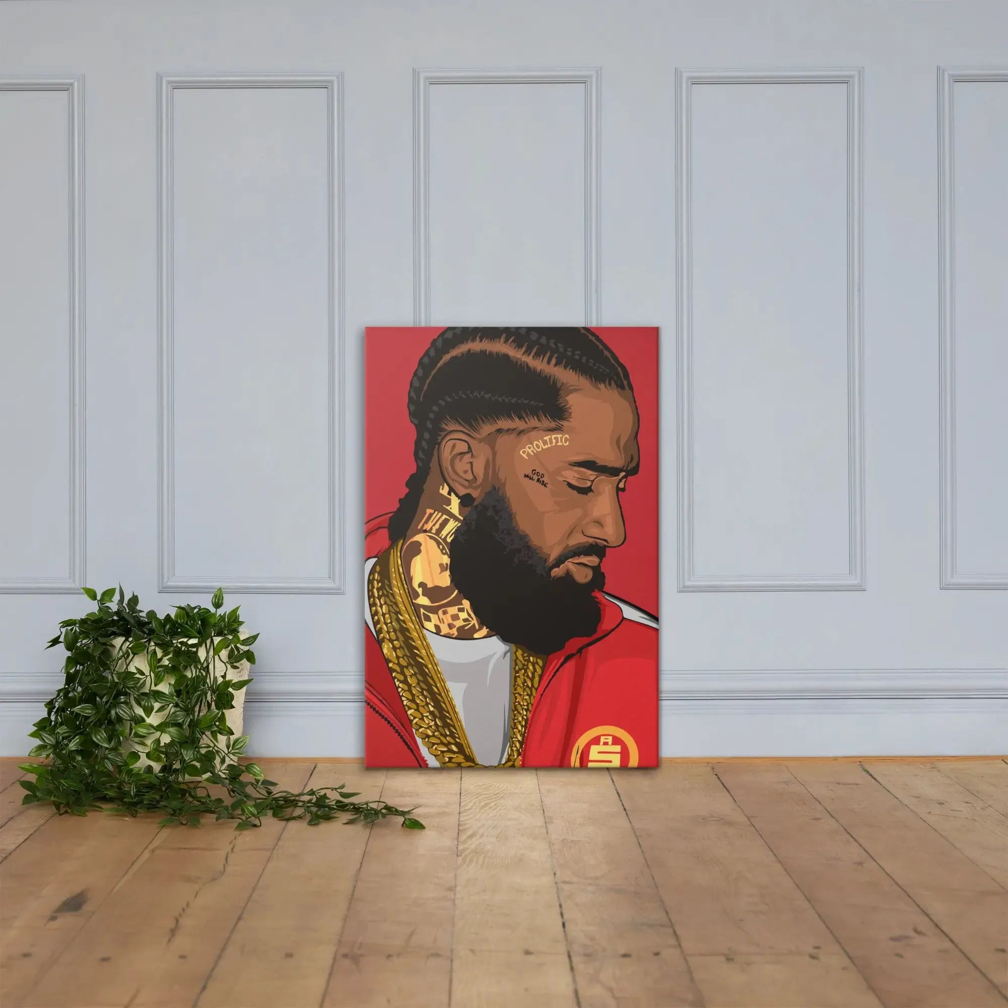 Nipsey Hussle Legacy – A Vibrant Tribute Canvas Print