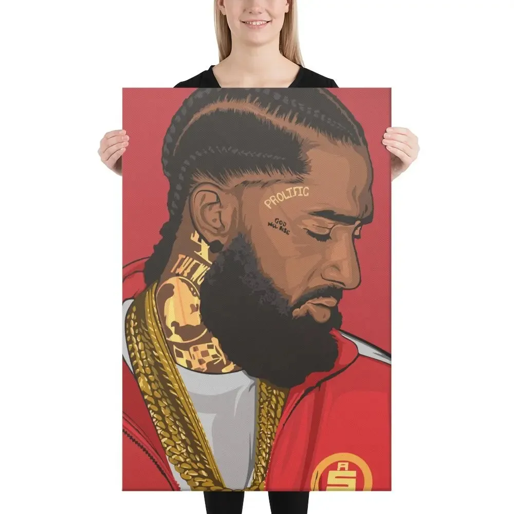 Nipsey Hussle Legacy – A Vibrant Tribute Canvas Print