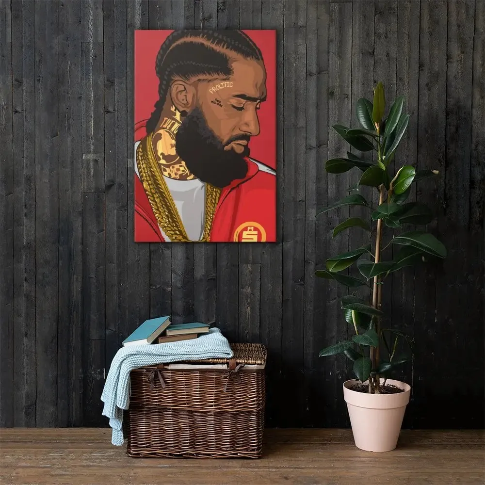 Nipsey Hussle Legacy – A Vibrant Tribute Canvas Print