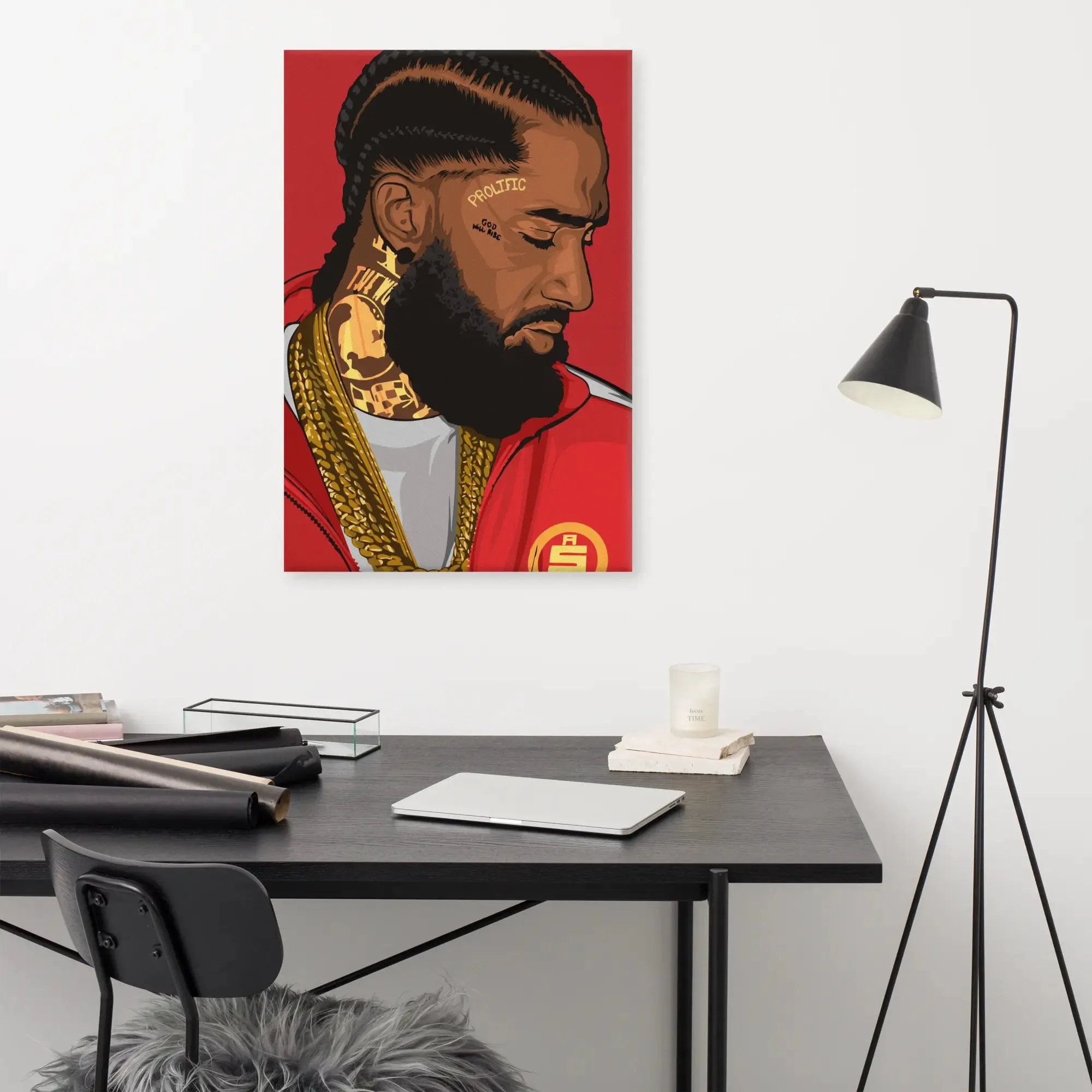 Nipsey Hussle Legacy – A Vibrant Tribute Canvas Print