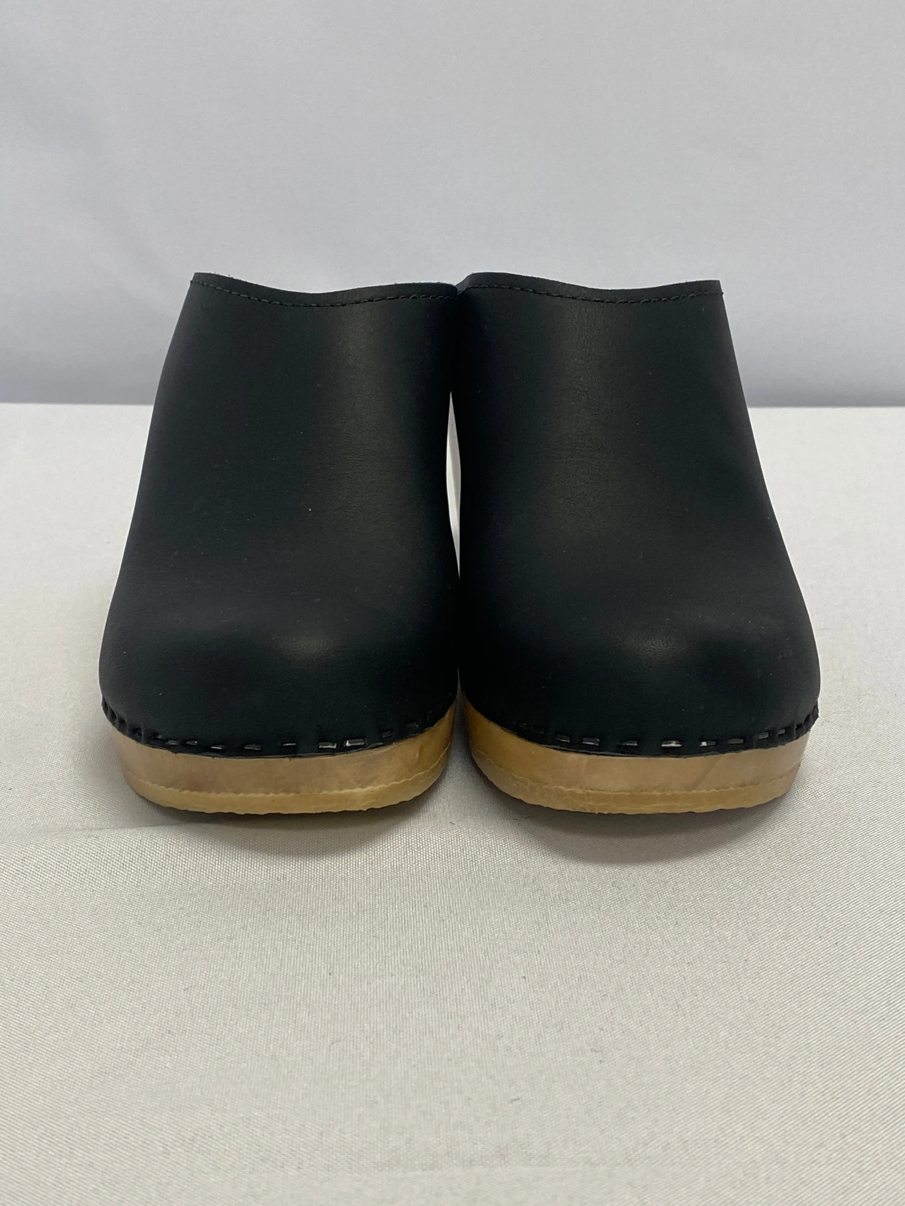 No. 6 Black Wedge Clog