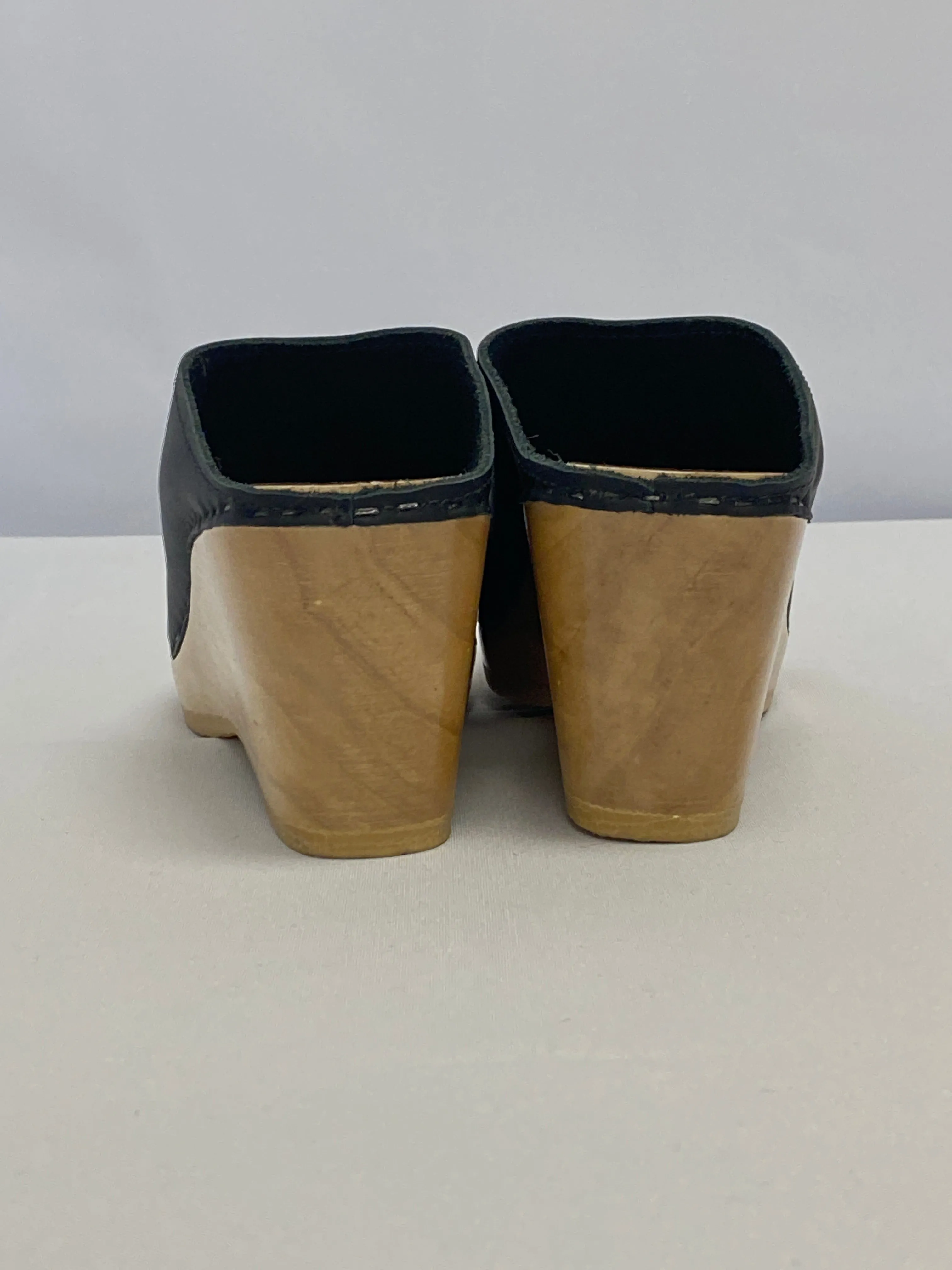 No. 6 Black Wedge Clog