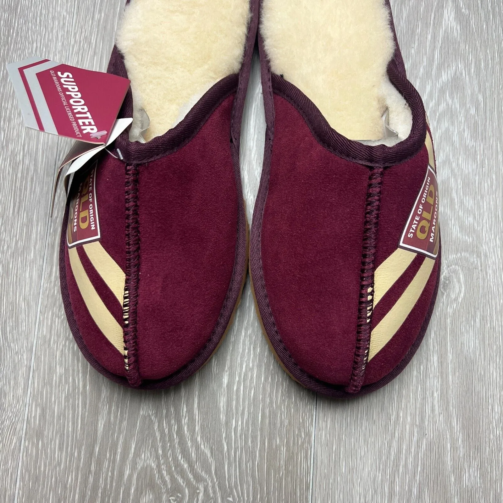 NRL Queensland Maroons State of Origin Merino Wool Slippers Size US W 15 / M 14