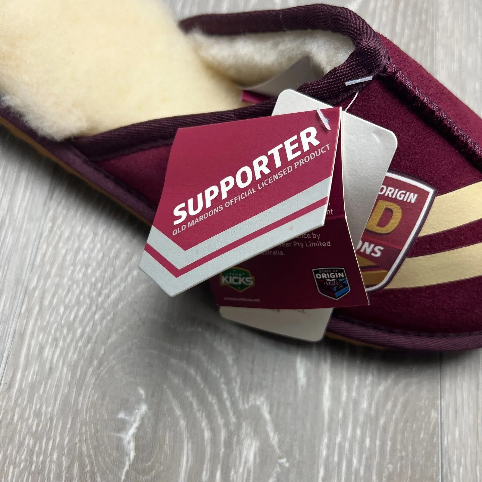 NRL Queensland Maroons State of Origin Merino Wool Slippers Size US W 15 / M 14