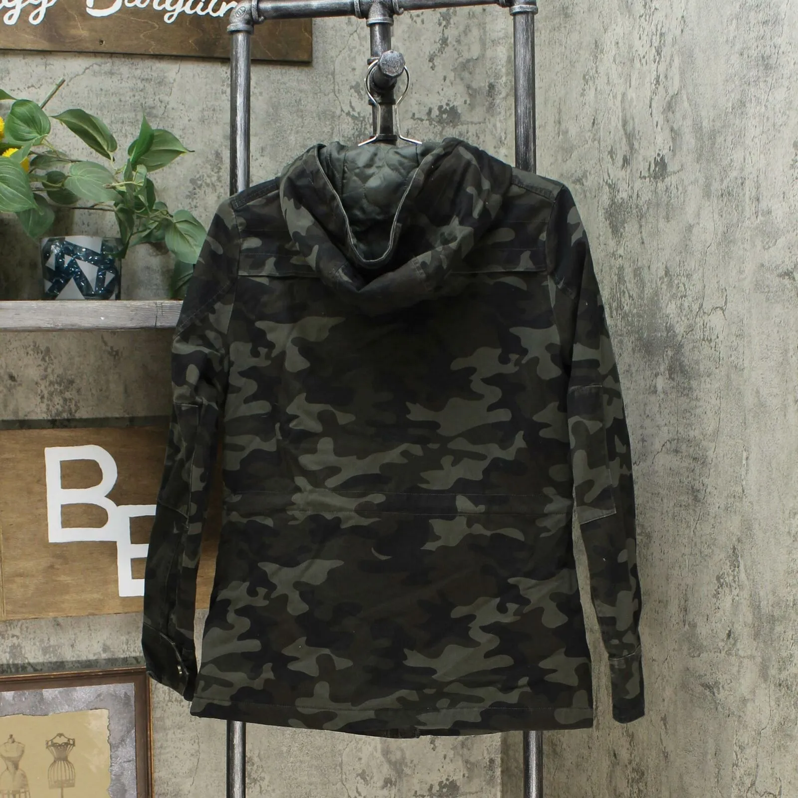 NWT Lucky Brand Women's Camo Hooded Anorak Quilted Lined Jacket. 1330497 Small