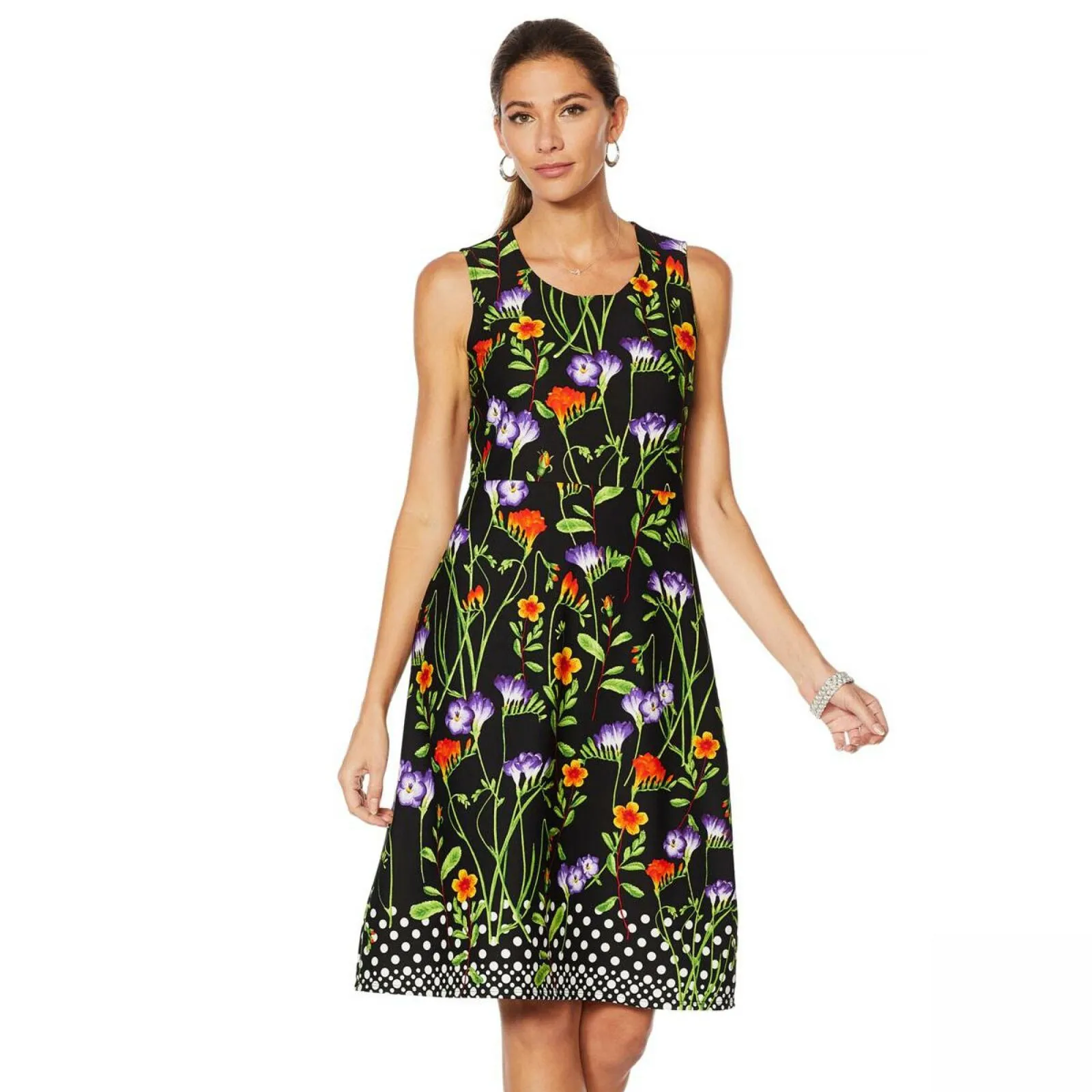 NWT Slinky Brand Women's Sleeveless Fit & Flare Dress. 667449 Small Medium