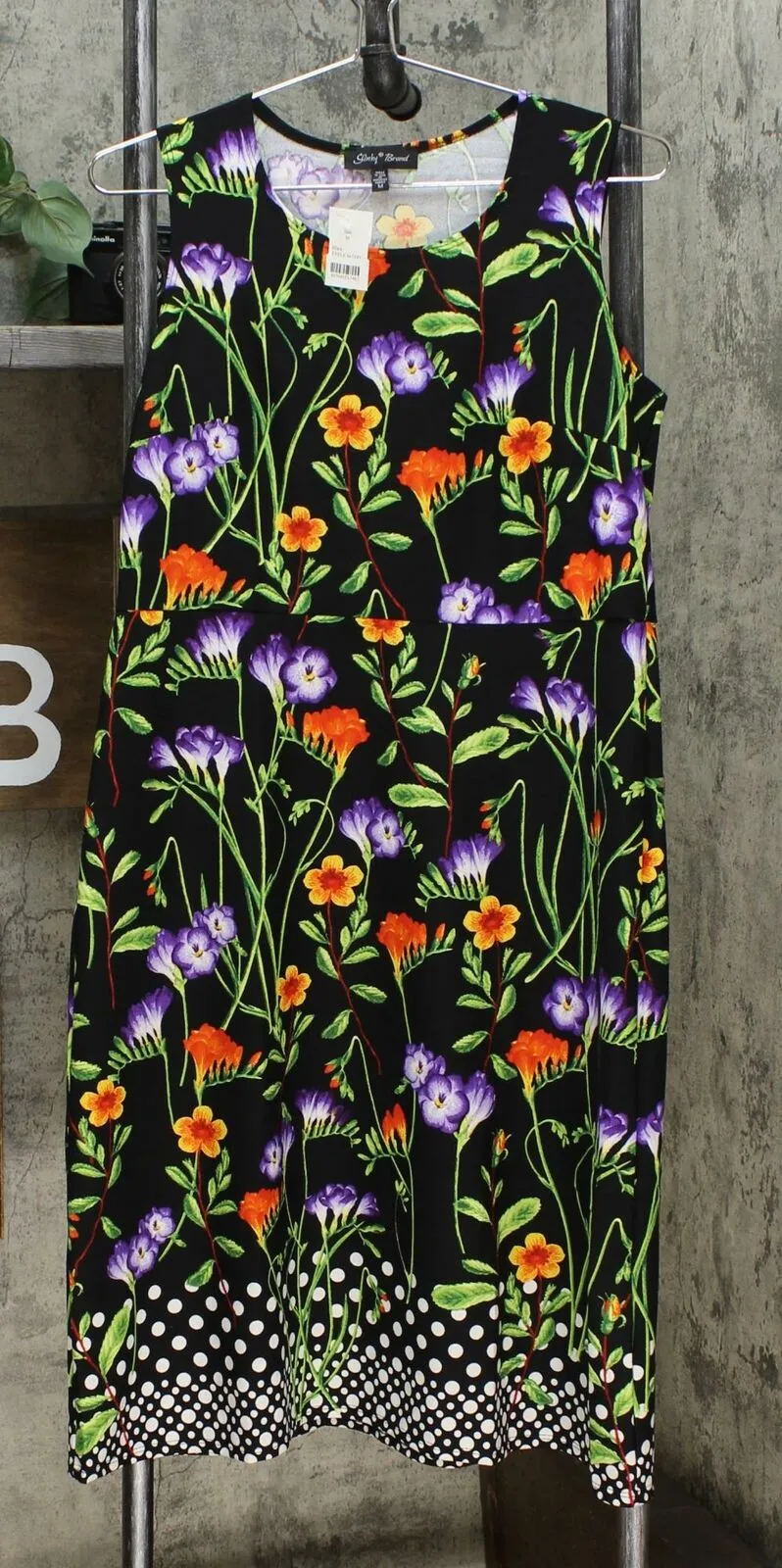 NWT Slinky Brand Women's Sleeveless Fit & Flare Dress. 667449 Small Medium