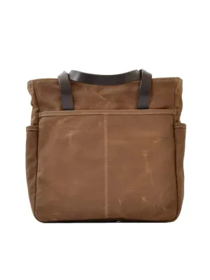 Oakstreet Bootmakers Field Tan Waxed Canvas Utility Tote