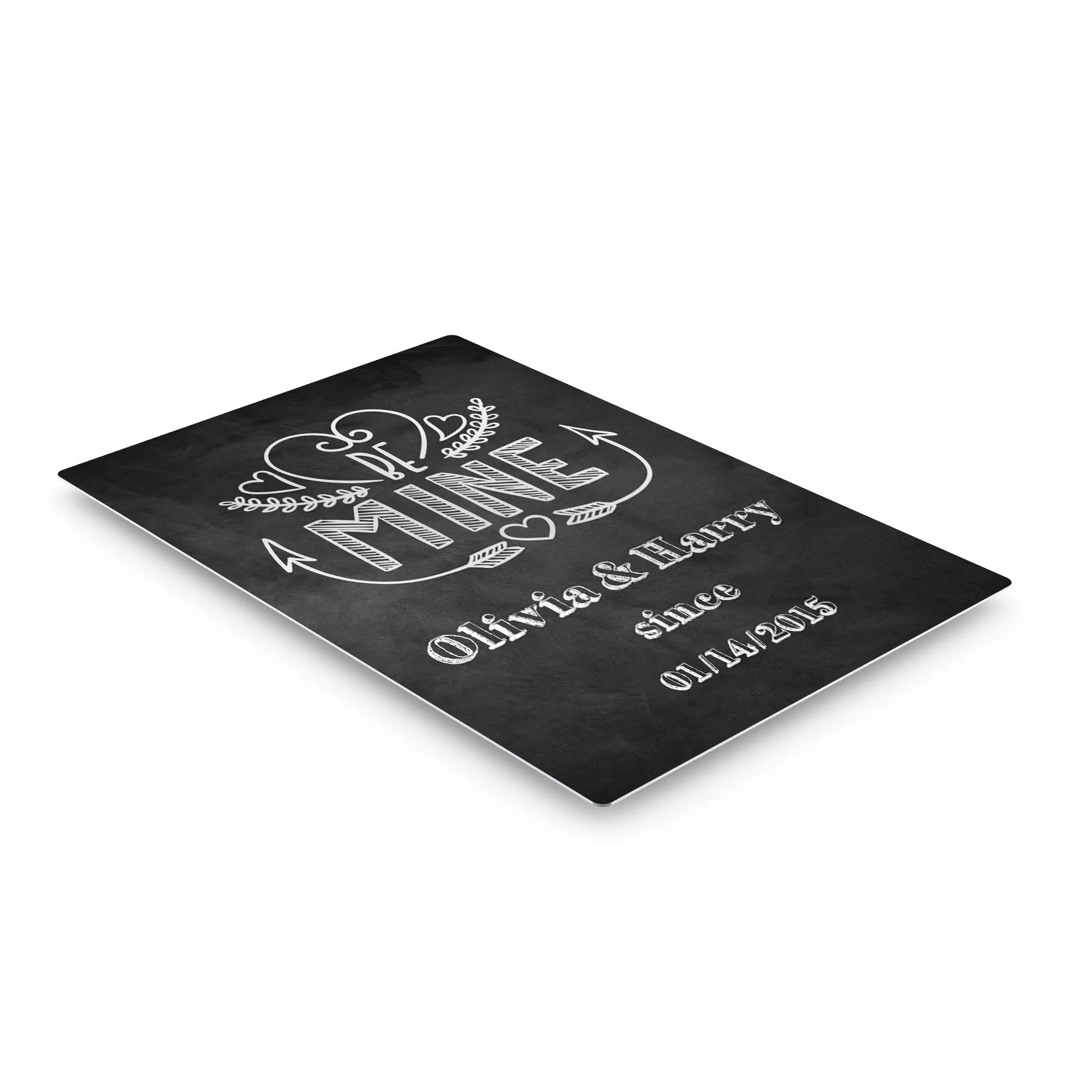 Personalized Gift Wall Art with Couple Names and Special Date Be Mine Since Blackboard Design