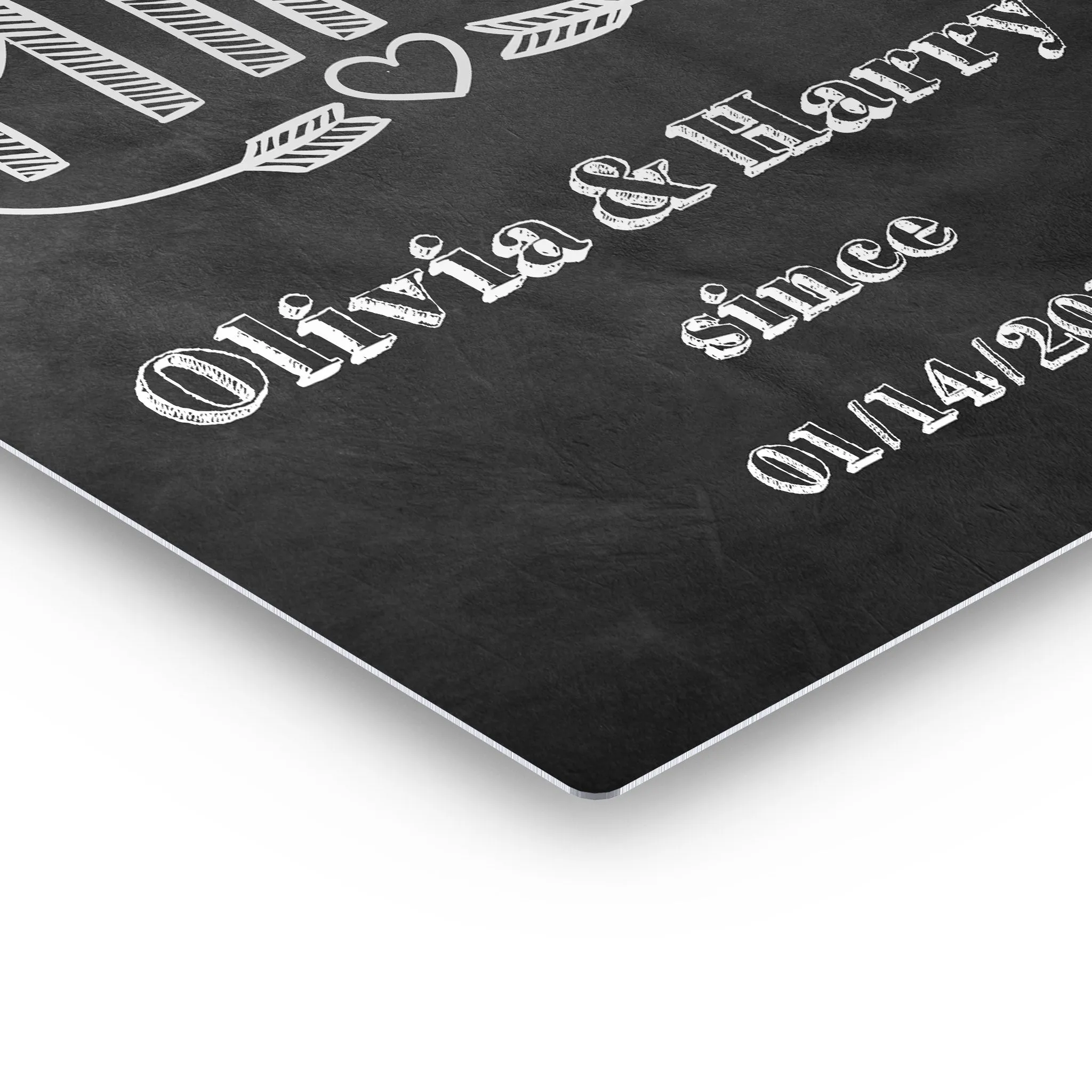 Personalized Gift Wall Art with Couple Names and Special Date Be Mine Since Blackboard Design
