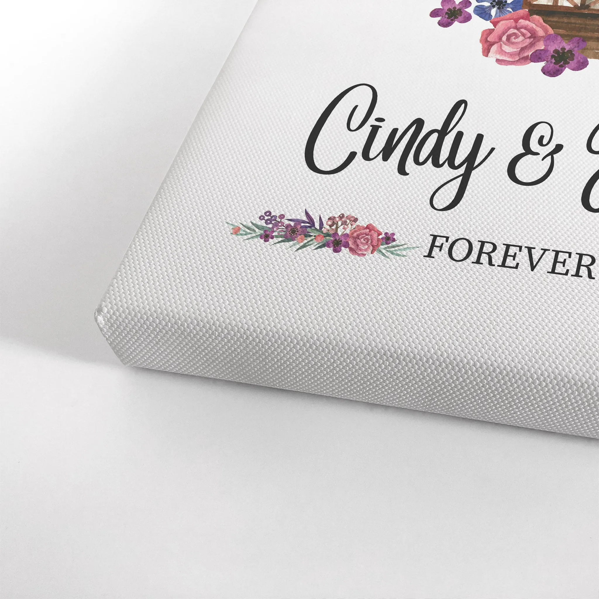 Personalized Gift Wall Art with Couple Names Home and Baloons Forever Design