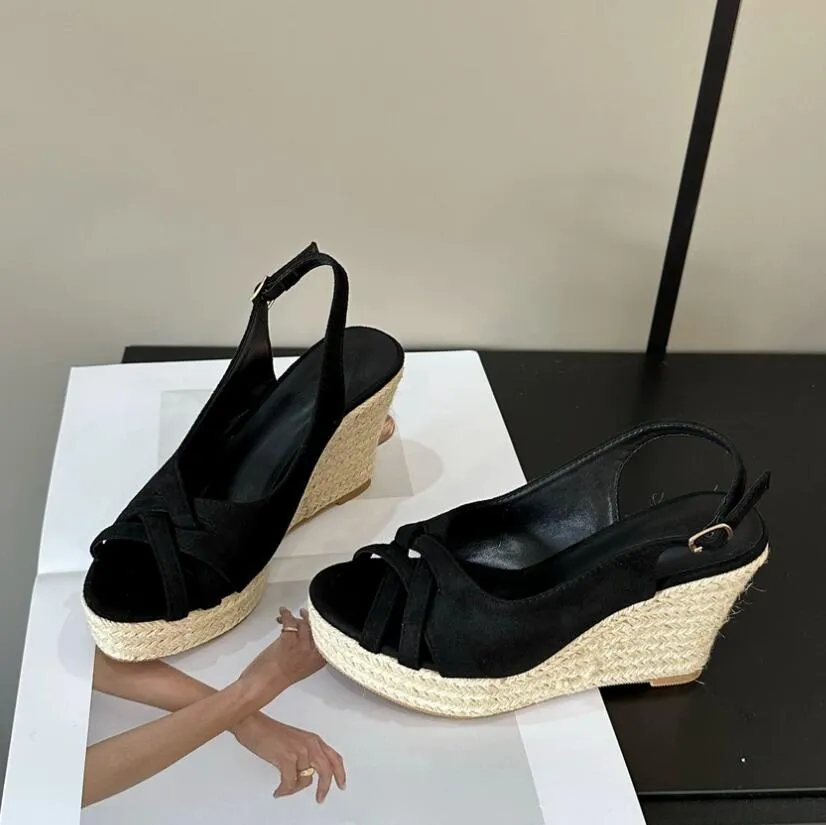Petite Size Open Toe Slingback Wedge Sandals MS389