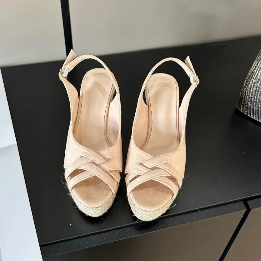 Petite Size Open Toe Slingback Wedge Sandals MS389