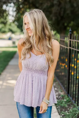 Picture This Floral Tank Top- Lilac