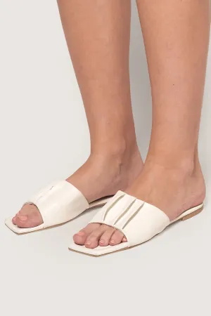 Pleated Band Square Toe Sandals
