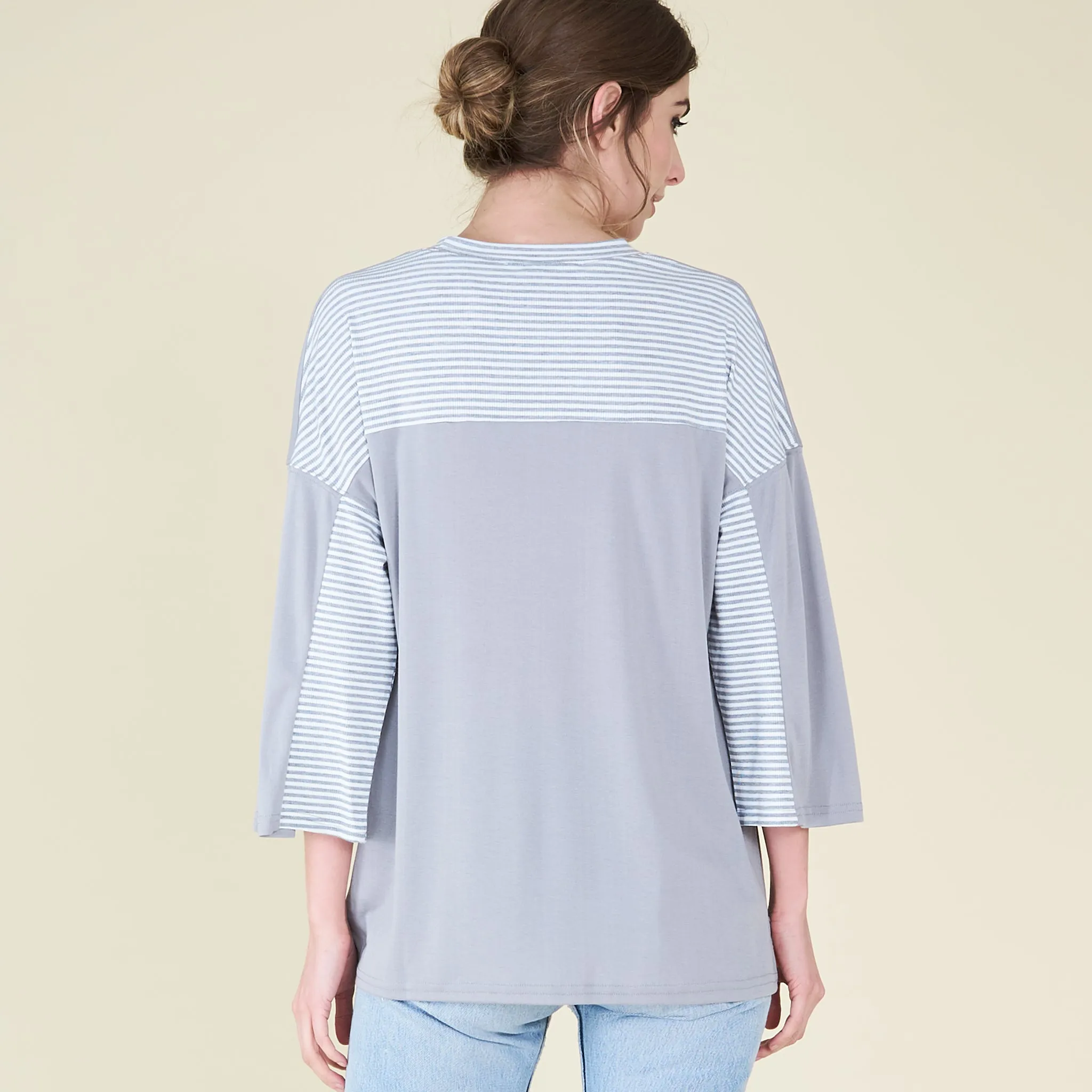 Pom Pom Trim Cape Sleeve Top