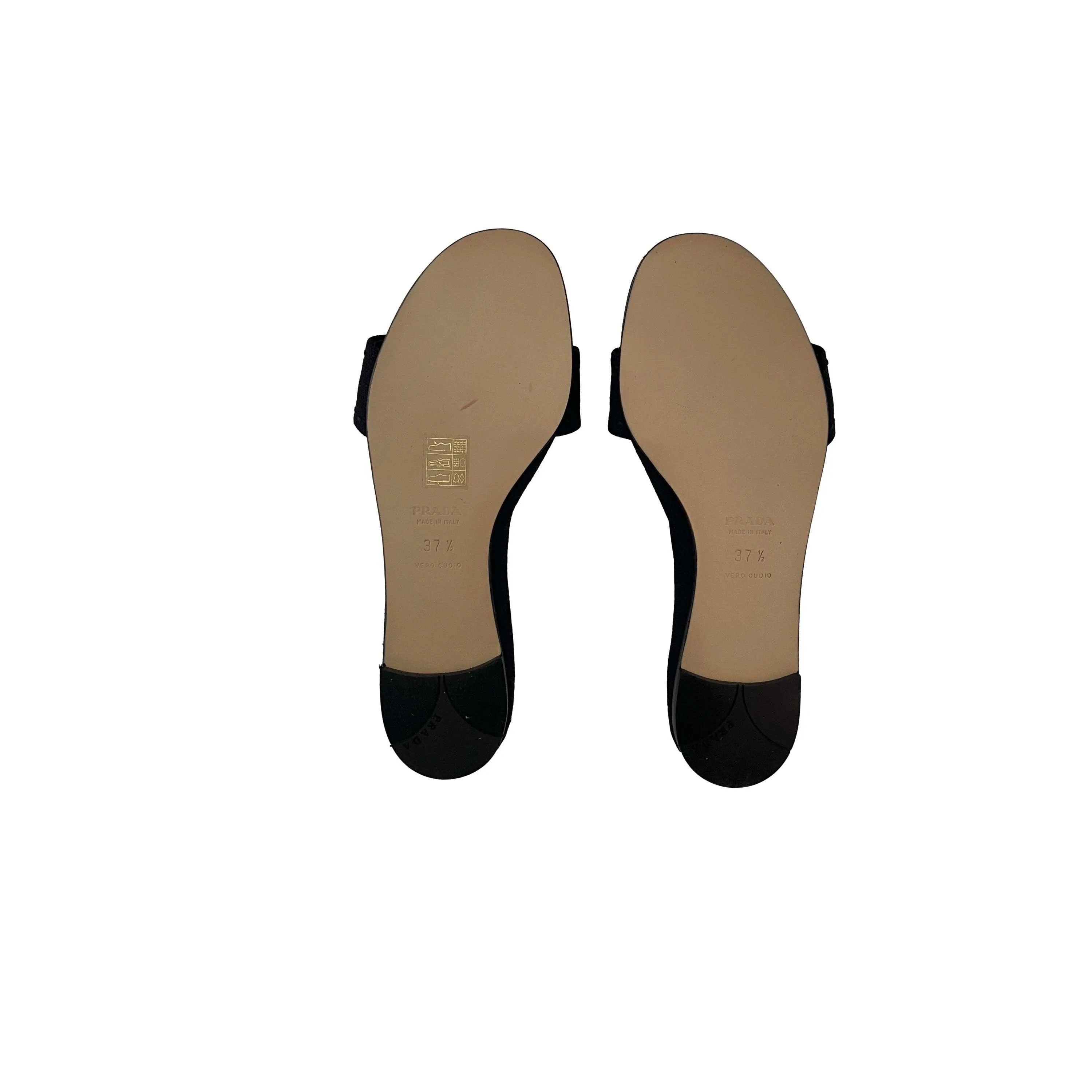 Prada Black Logo Slides