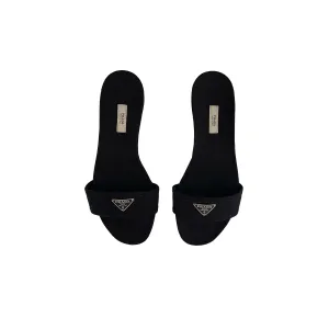 Prada Black Logo Slides