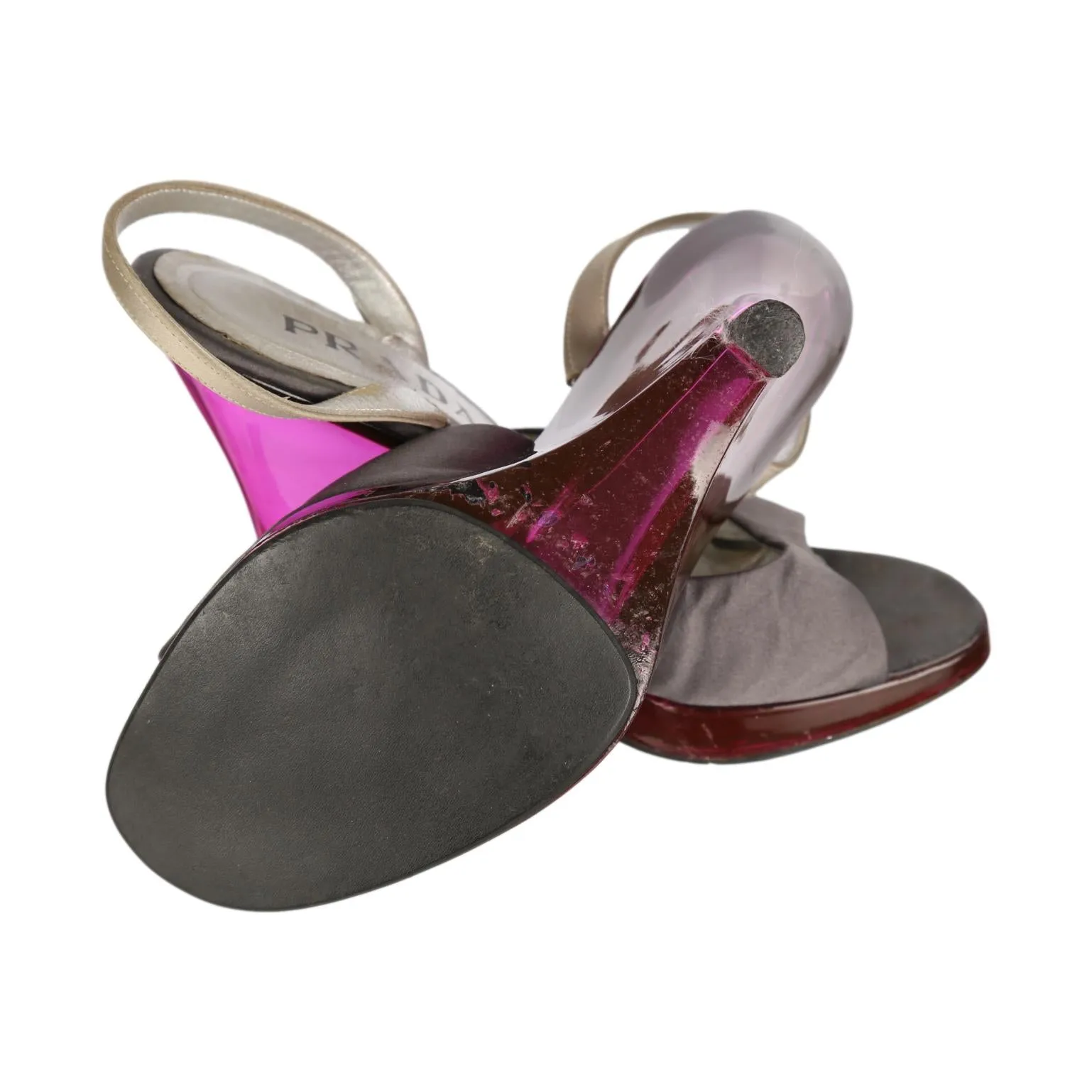 Prada Purple Lucite Strap Wedge