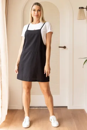 PRE-ORDER**  Pinafore Dress - Black