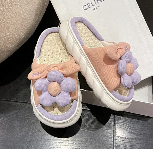 Puff Flower Slippers