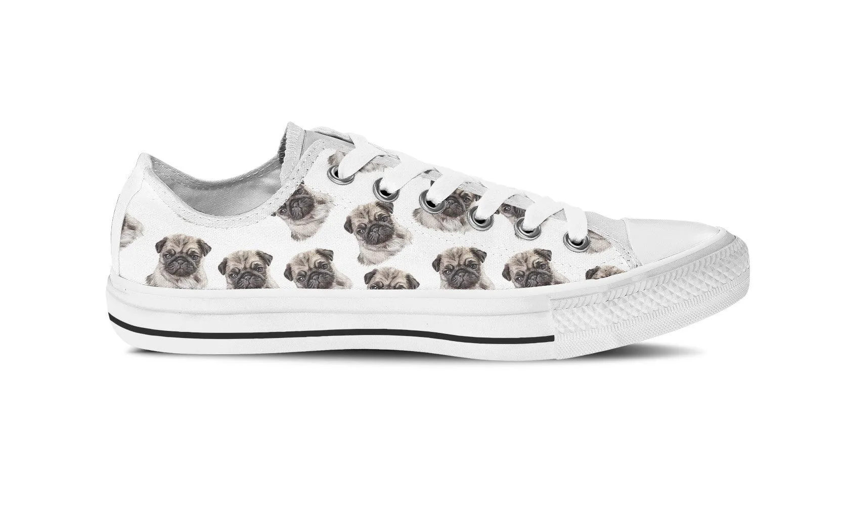 Pug Love Womens Shoe (White)