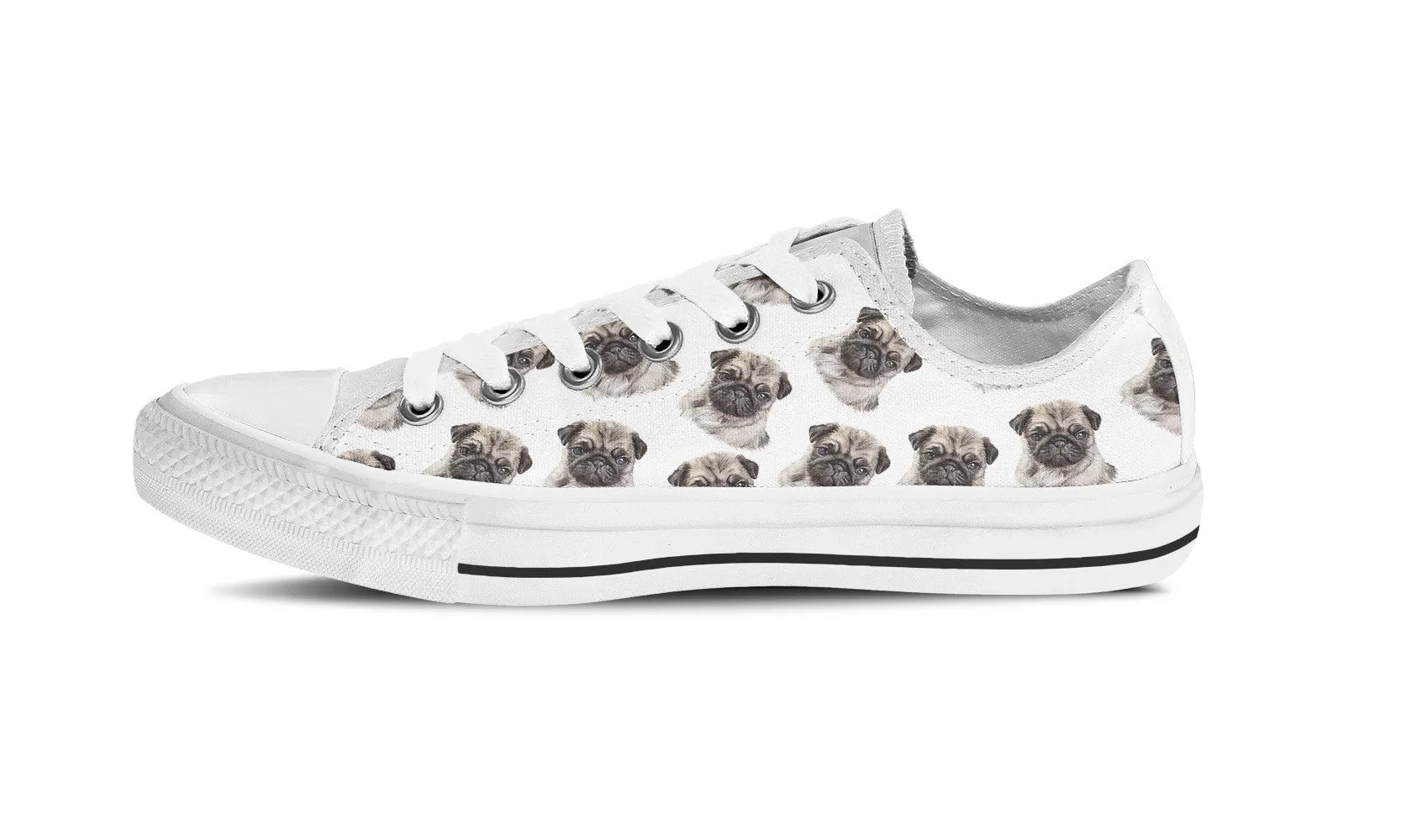 Pug Love Womens Shoe (White)