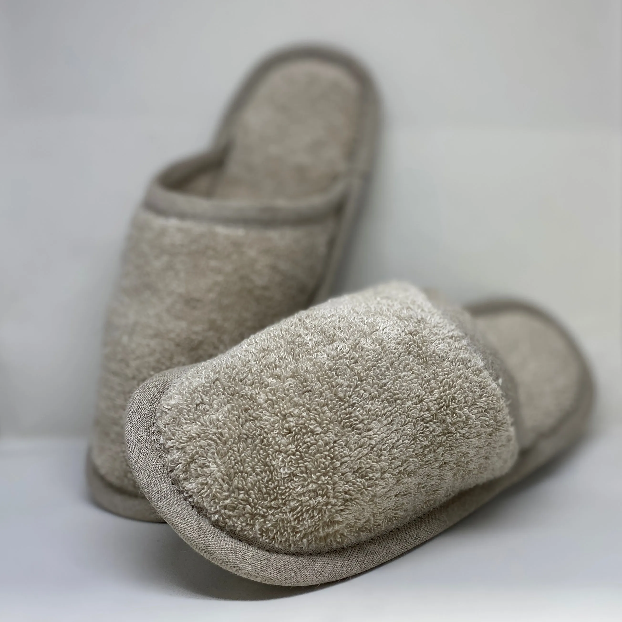 Pure Linen Terry Slippers