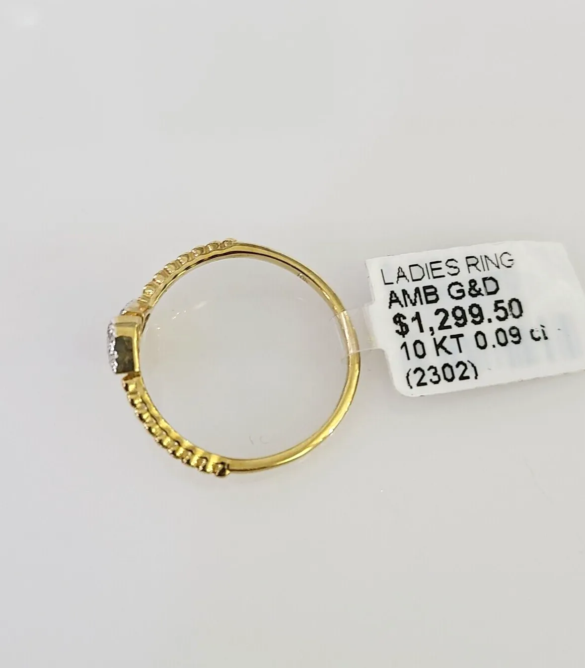 Real 10k Hearts Diamond Ladies Ring Women Casual 10Kt Yellow Gold