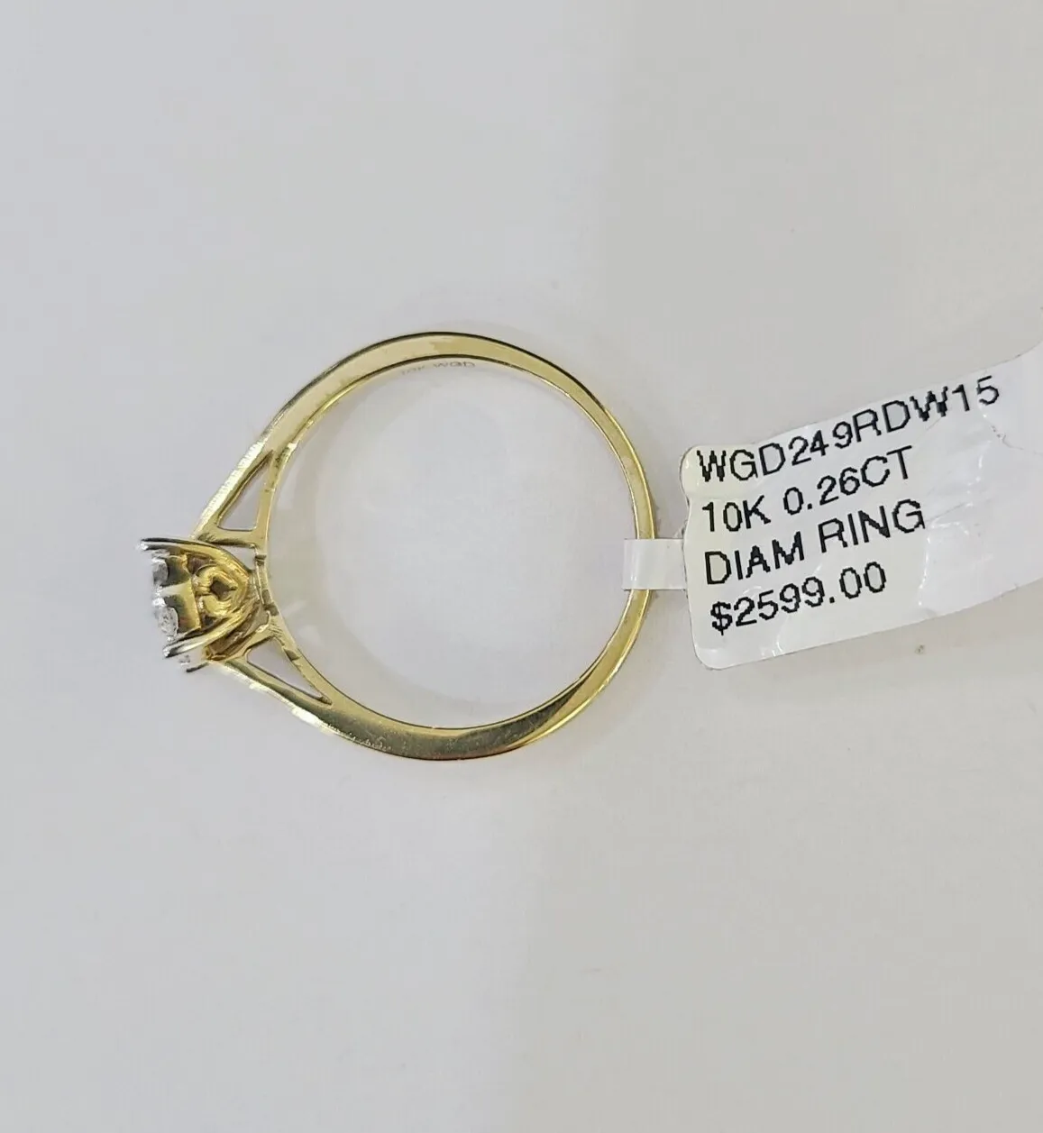 Real 10k Yellow Gold Diamond Ladies Ring Flower Shaped Women Engagement Casual