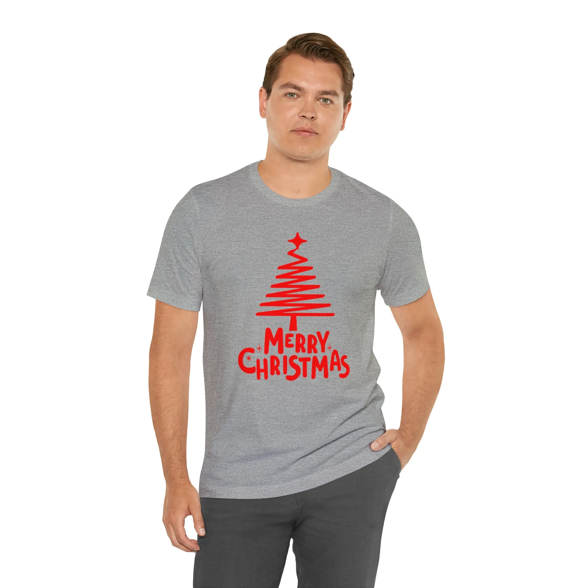 Red Merry ChristmasT-Shirt | Red XMasTee |  Bella Canvas 3001Unisex | Happy Holidays Short Sleeve Tshirt