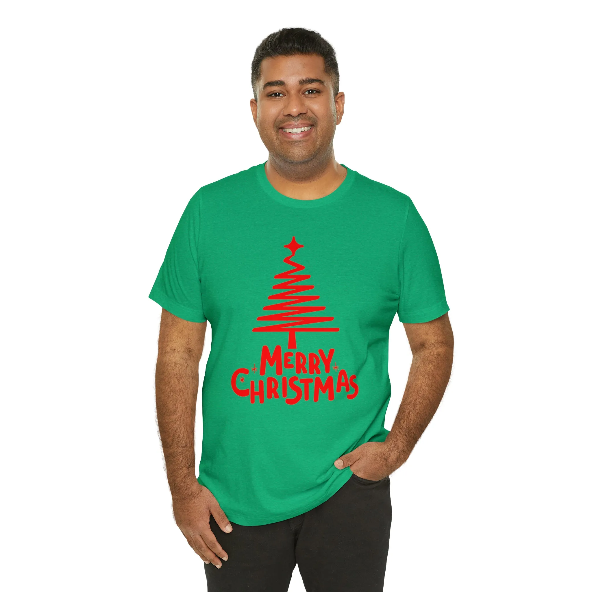 Red Merry ChristmasT-Shirt | Red XMasTee |  Bella Canvas 3001Unisex | Happy Holidays Short Sleeve Tshirt