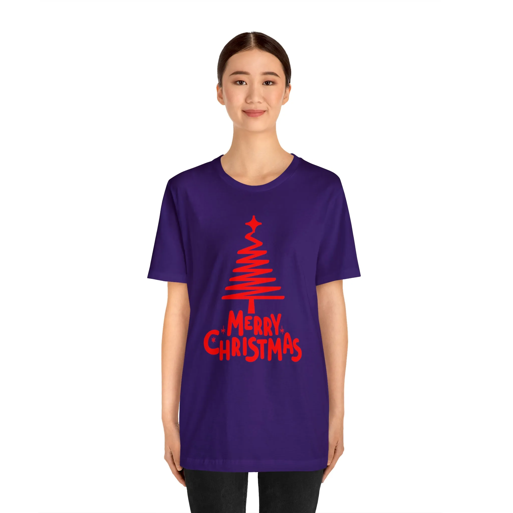 Red Merry ChristmasT-Shirt | Red XMasTee |  Bella Canvas 3001Unisex | Happy Holidays Short Sleeve Tshirt