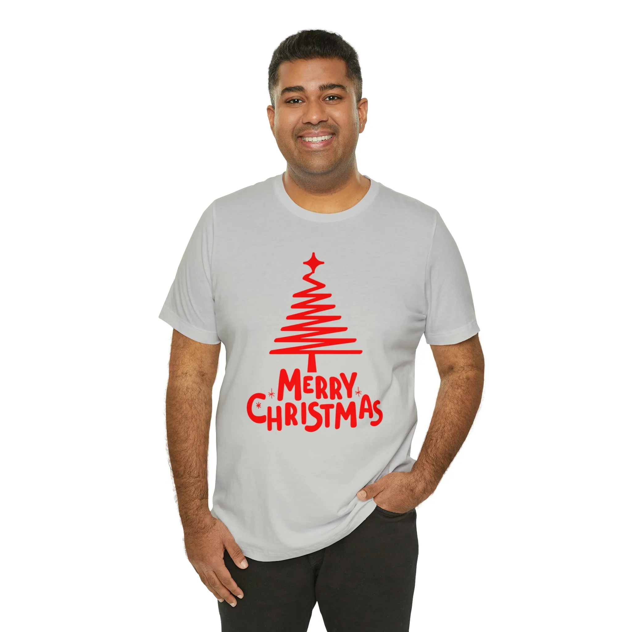 Red Merry ChristmasT-Shirt | Red XMasTee |  Bella Canvas 3001Unisex | Happy Holidays Short Sleeve Tshirt