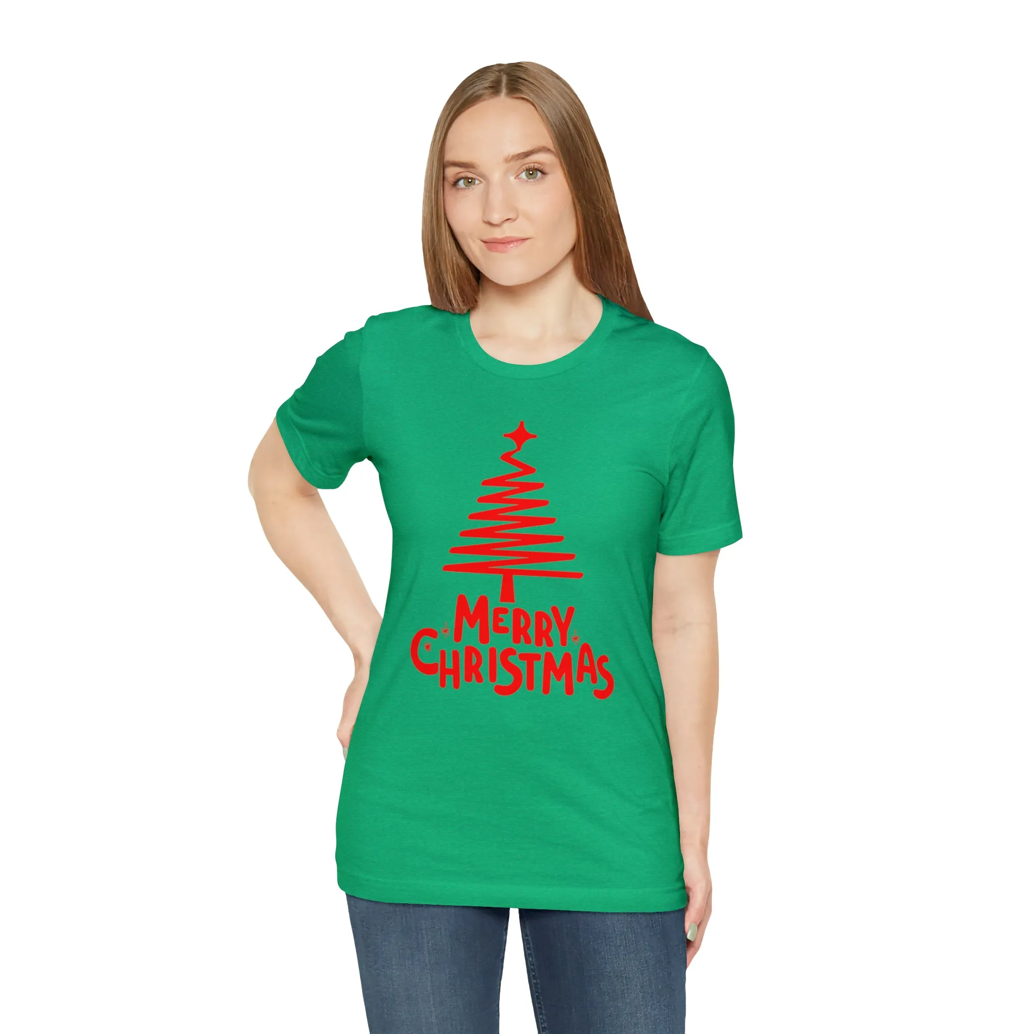 Red Merry ChristmasT-Shirt | Red XMasTee |  Bella Canvas 3001Unisex | Happy Holidays Short Sleeve Tshirt