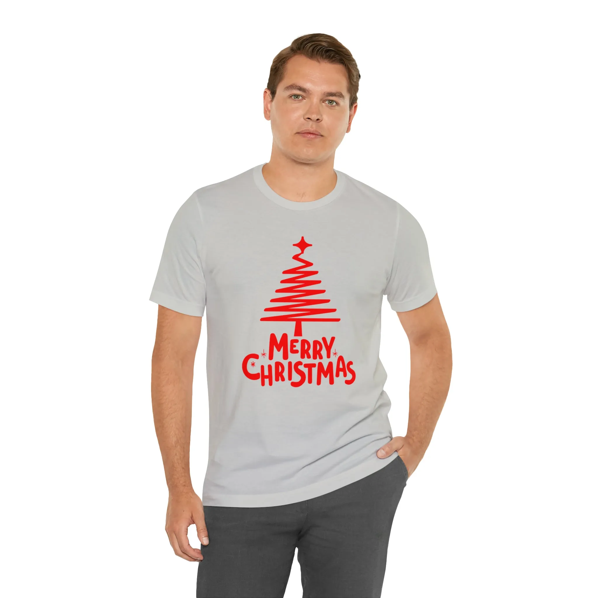 Red Merry ChristmasT-Shirt | Red XMasTee |  Bella Canvas 3001Unisex | Happy Holidays Short Sleeve Tshirt