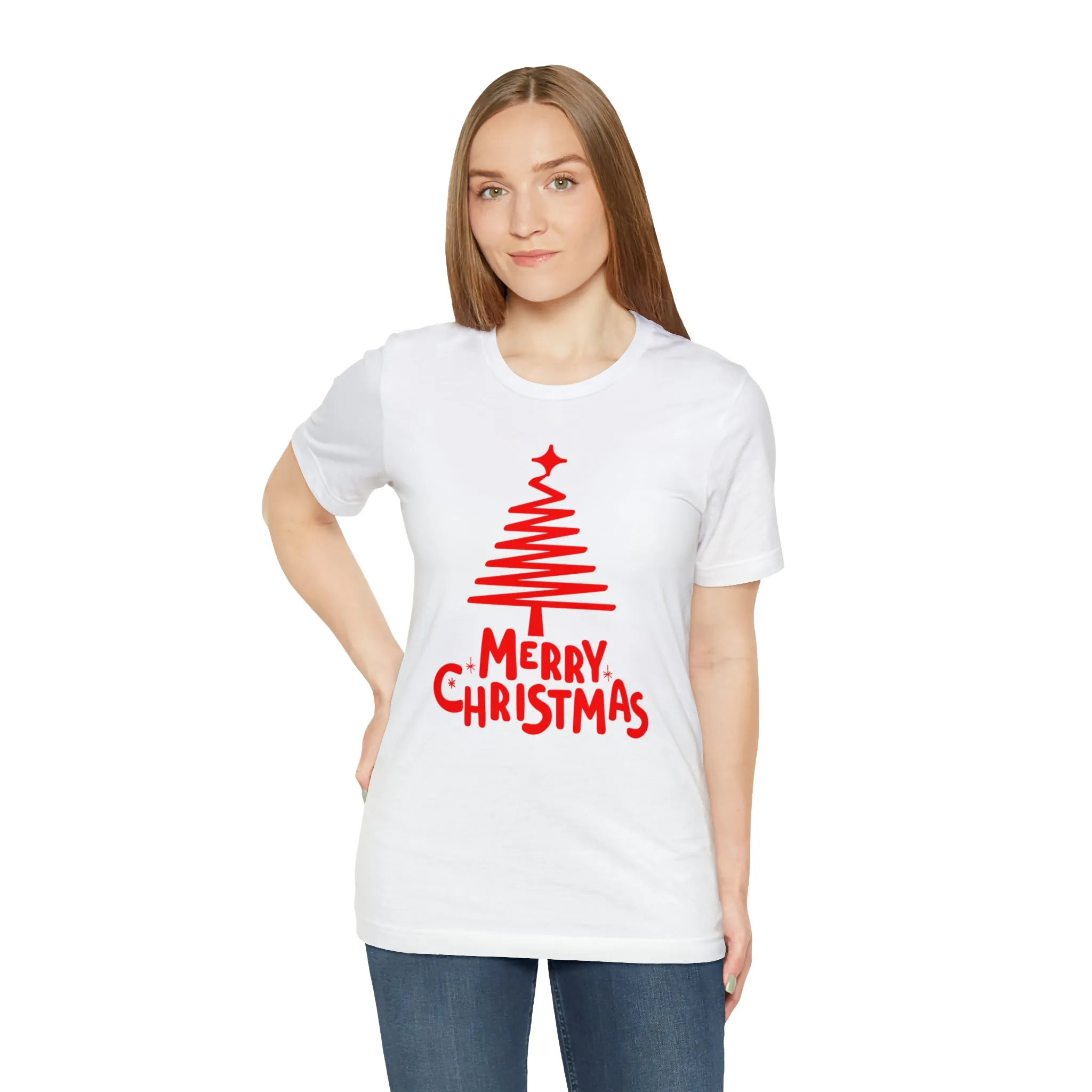 Red Merry ChristmasT-Shirt | Red XMasTee |  Bella Canvas 3001Unisex | Happy Holidays Short Sleeve Tshirt
