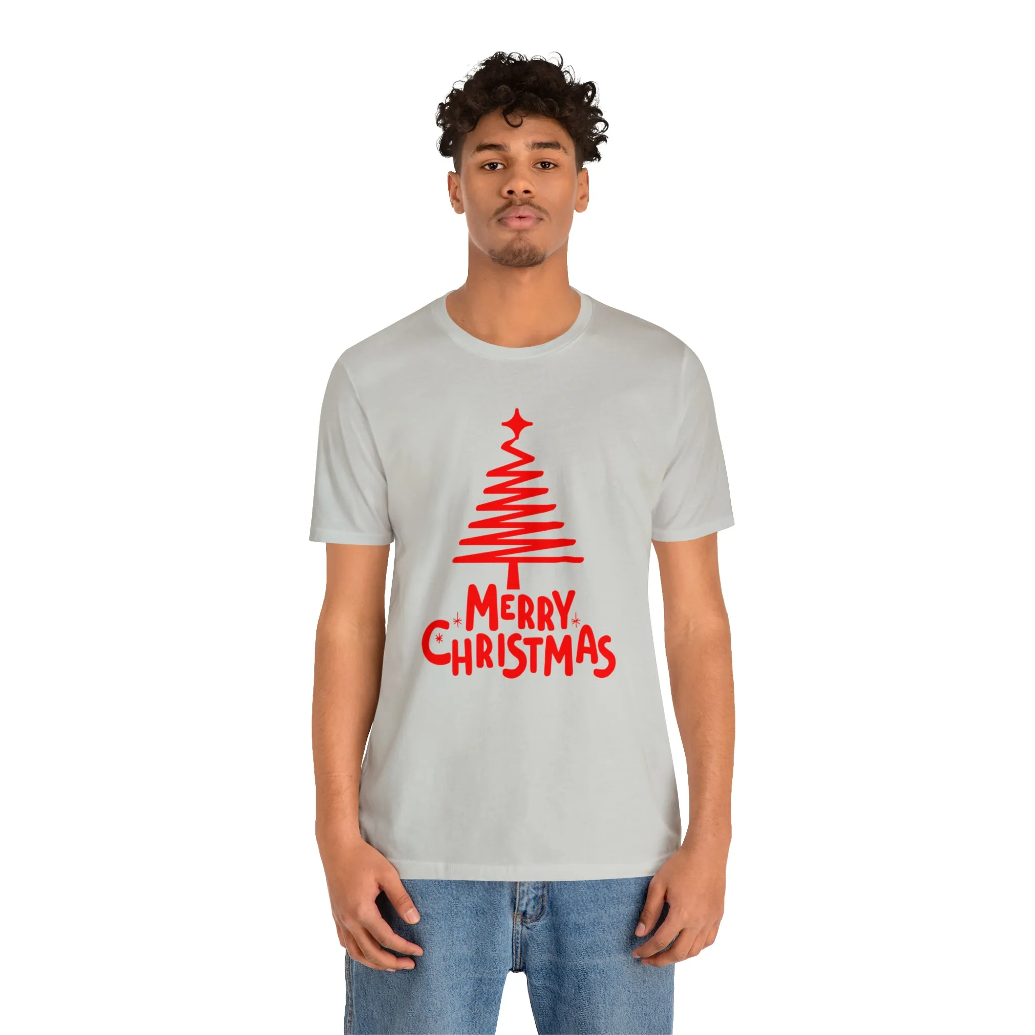 Red Merry ChristmasT-Shirt | Red XMasTee |  Bella Canvas 3001Unisex | Happy Holidays Short Sleeve Tshirt