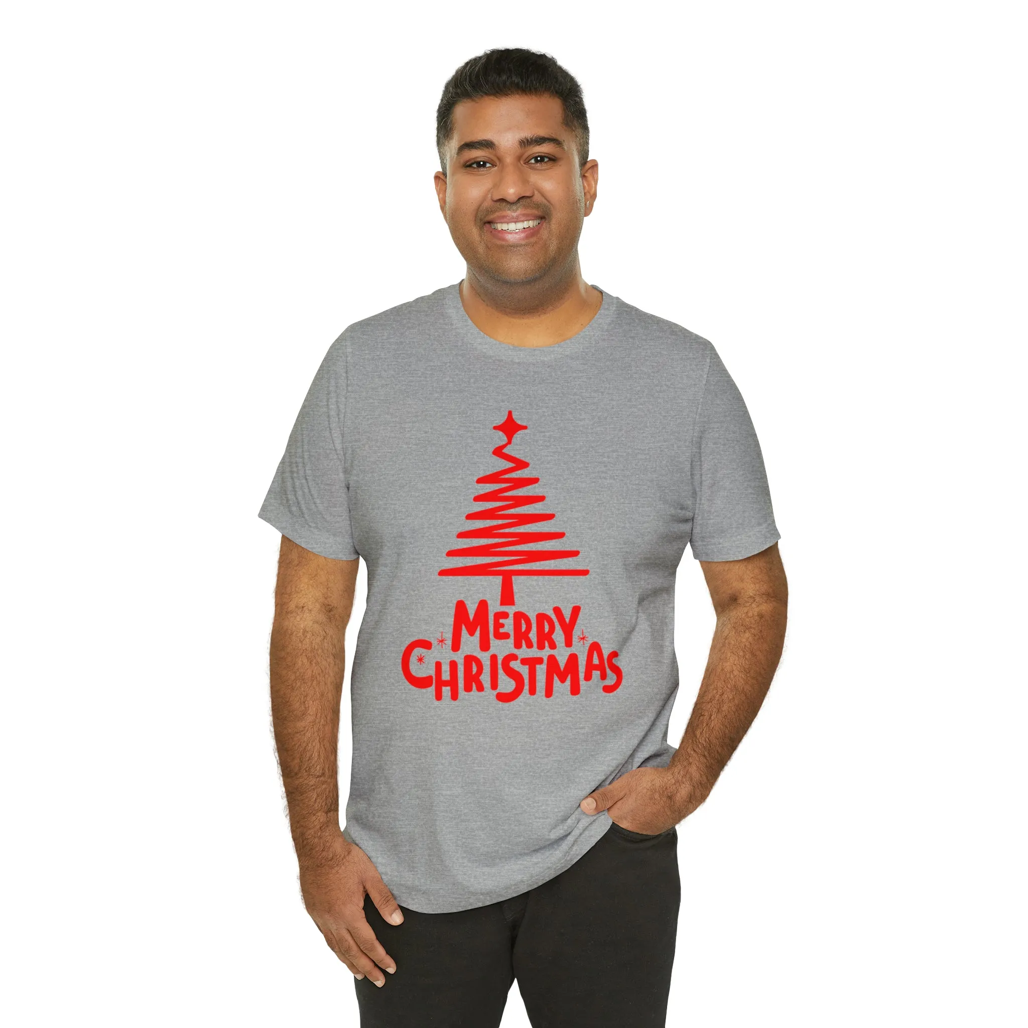 Red Merry ChristmasT-Shirt | Red XMasTee |  Bella Canvas 3001Unisex | Happy Holidays Short Sleeve Tshirt