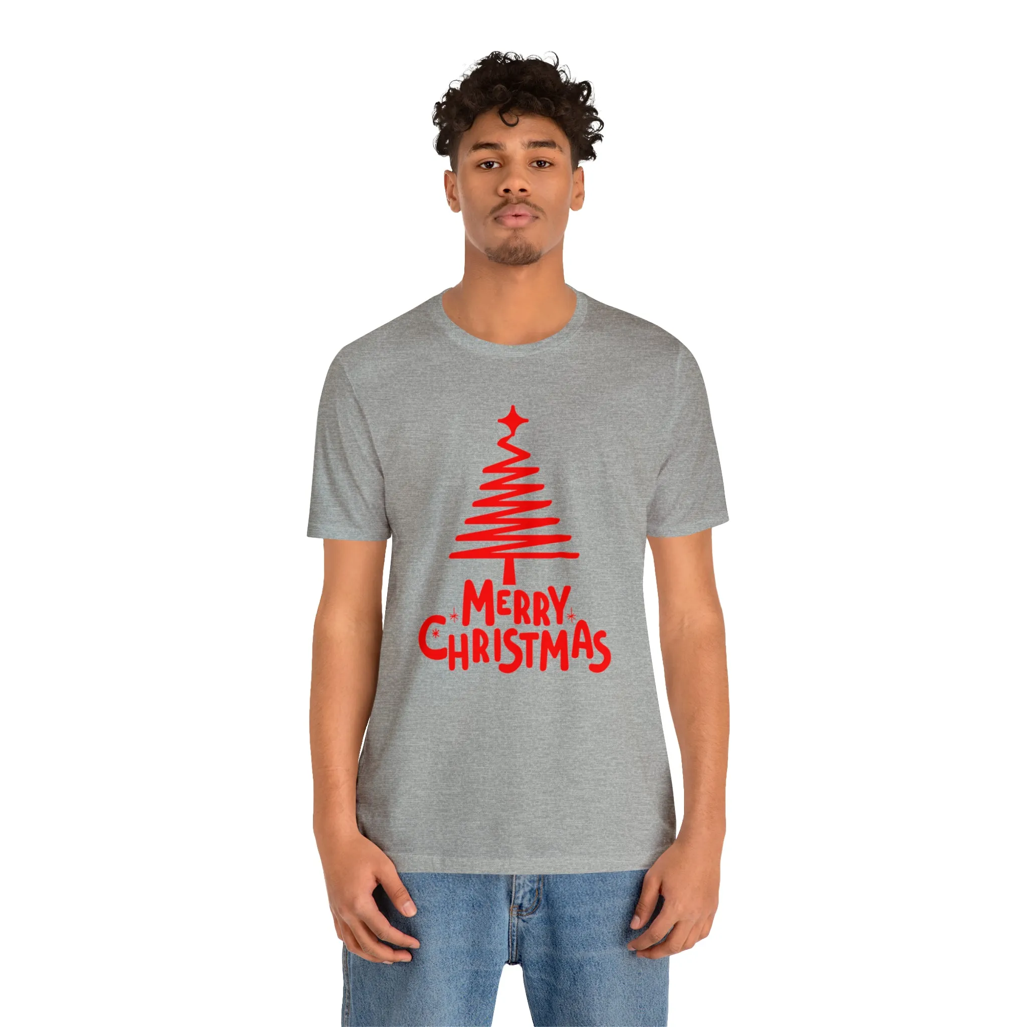 Red Merry ChristmasT-Shirt | Red XMasTee |  Bella Canvas 3001Unisex | Happy Holidays Short Sleeve Tshirt