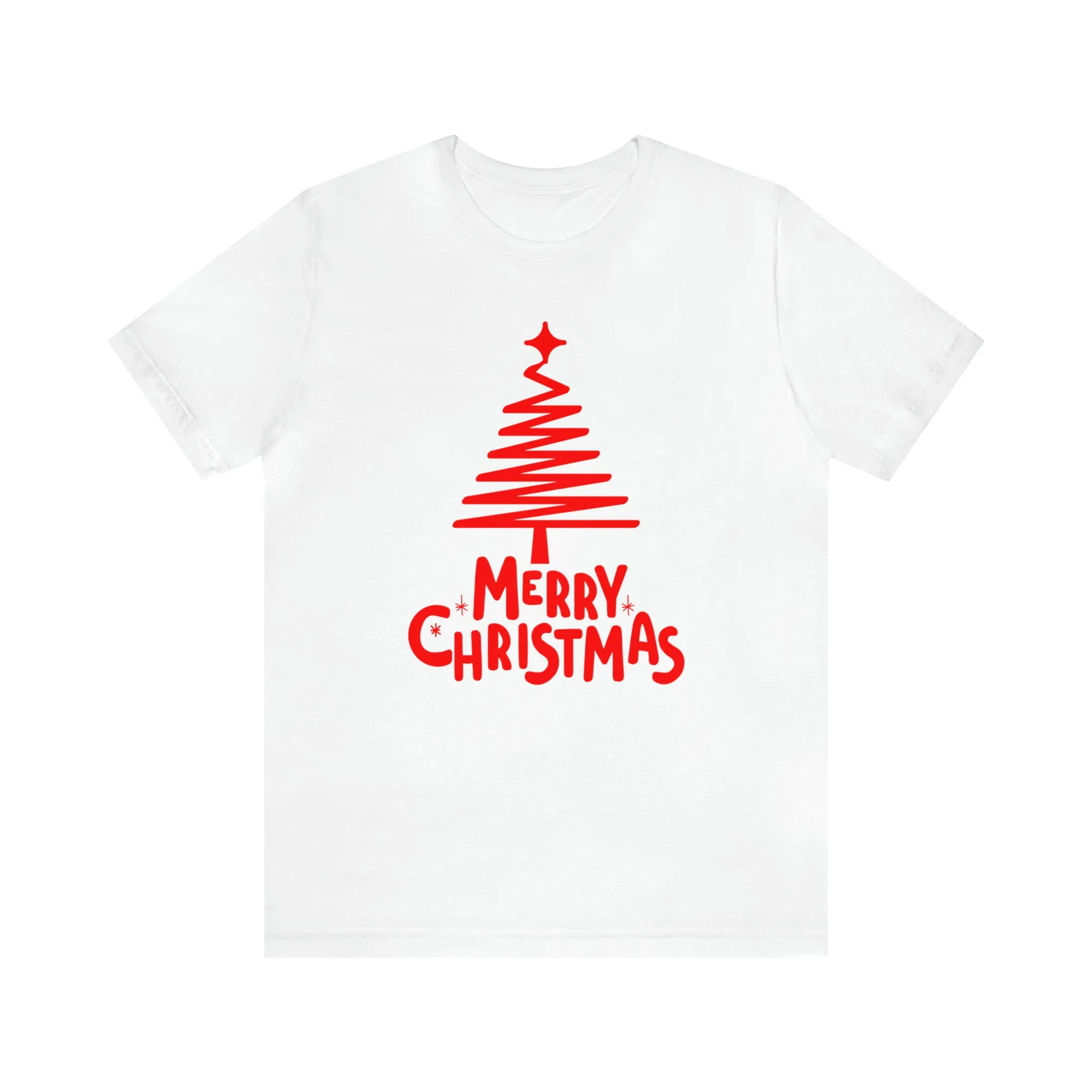 Red Merry ChristmasT-Shirt | Red XMasTee |  Bella Canvas 3001Unisex | Happy Holidays Short Sleeve Tshirt