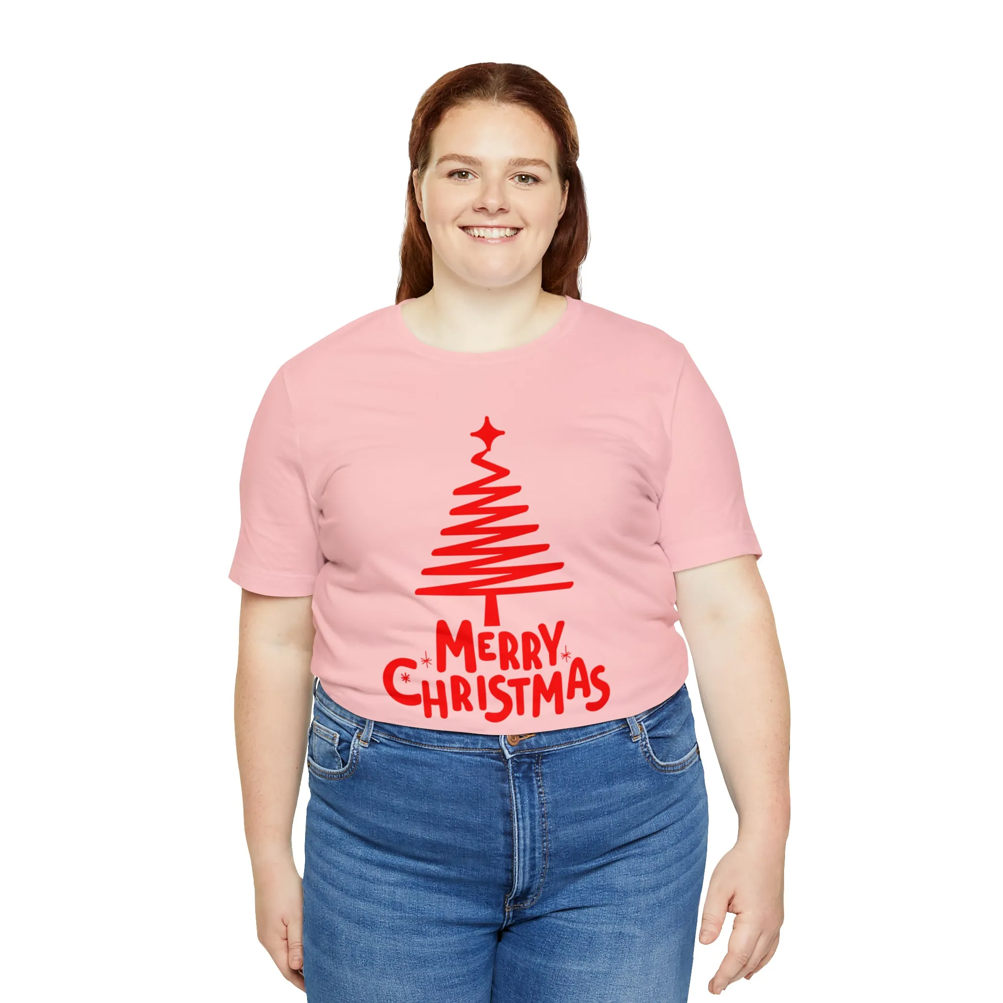 Red Merry ChristmasT-Shirt | Red XMasTee |  Bella Canvas 3001Unisex | Happy Holidays Short Sleeve Tshirt