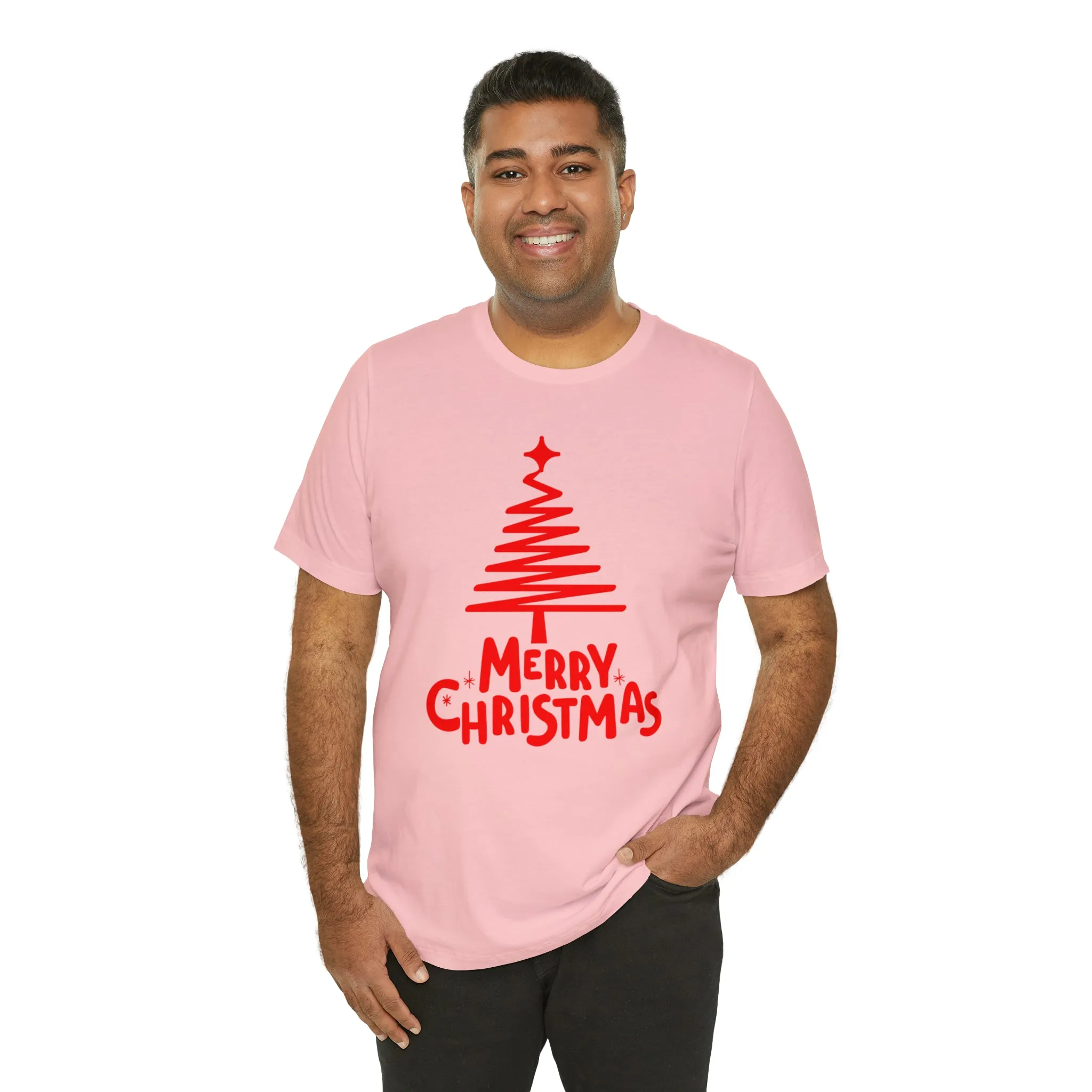 Red Merry ChristmasT-Shirt | Red XMasTee |  Bella Canvas 3001Unisex | Happy Holidays Short Sleeve Tshirt