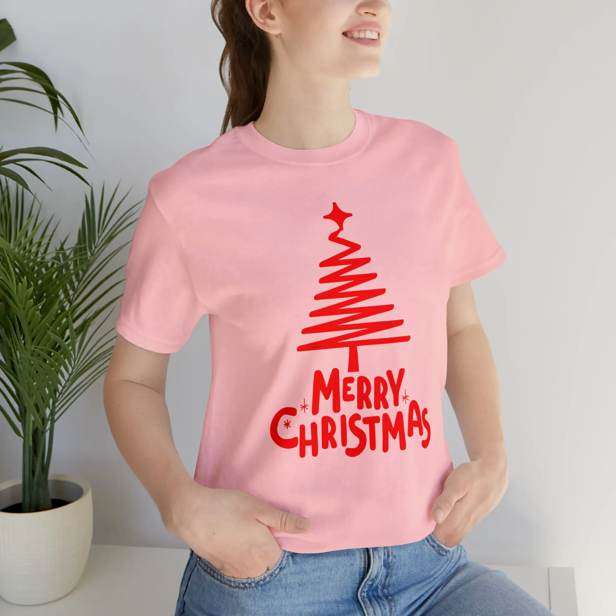 Red Merry ChristmasT-Shirt | Red XMasTee |  Bella Canvas 3001Unisex | Happy Holidays Short Sleeve Tshirt